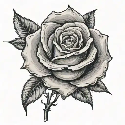 Rose With Name Stem Wrapped