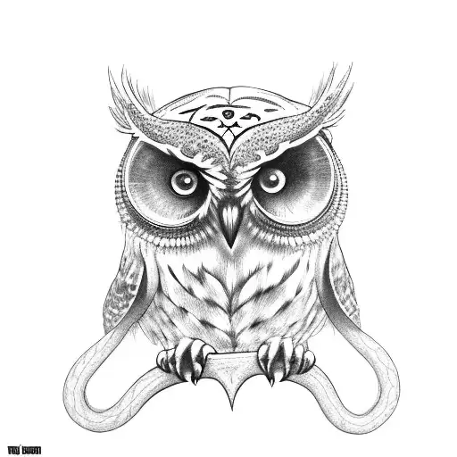 The Owl From Harry Potter Flying And Holding A Skull And Snake That Looks Like The Death Eater Mark