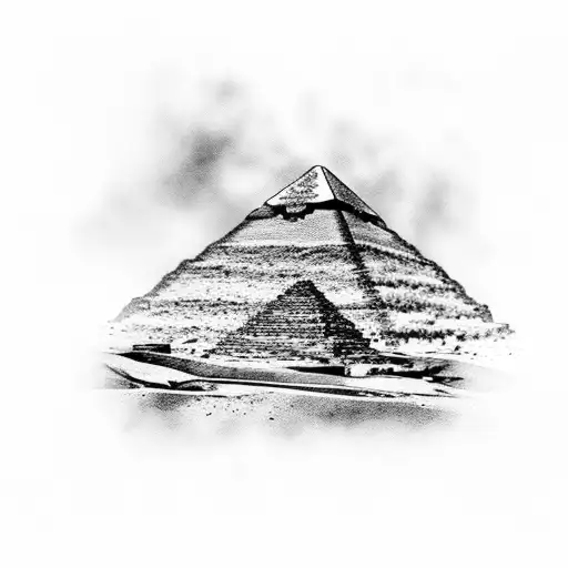 Falcon Flying In Front Of Egyptian Pyramids