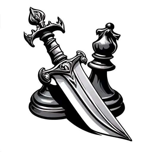 Sword Integrated With King Chess Piece