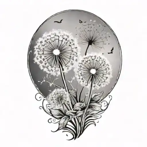 Mother Of Two Kids Dandelion Transforming