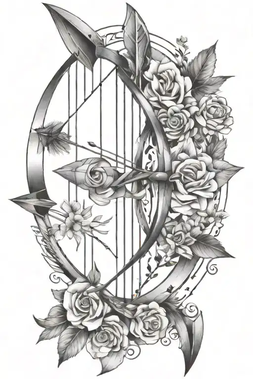 Bow And Arrow Made Out Of The Number Three