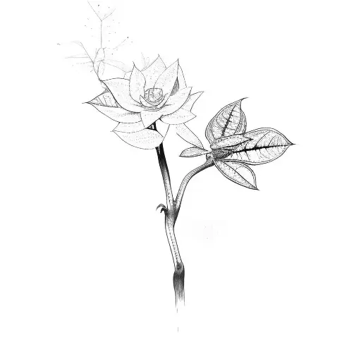 A Plant Growing On A Black Background