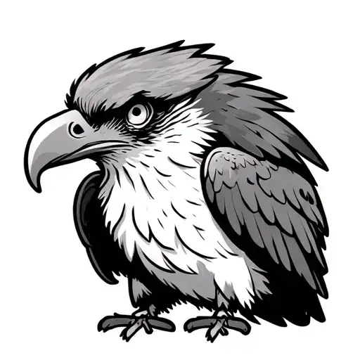 Half Baby Half Eagle Cartoon Character