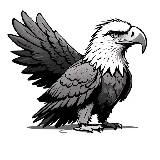 Half Baby Half Eagle Cartoon Character