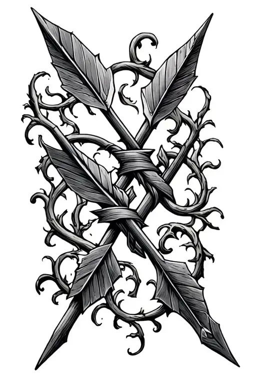 5 Arrows Tied With Vine