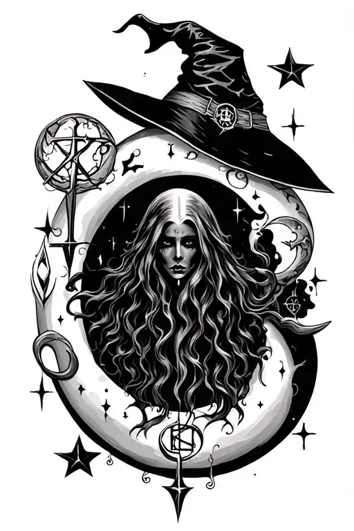 Witchy Symbols With Moons