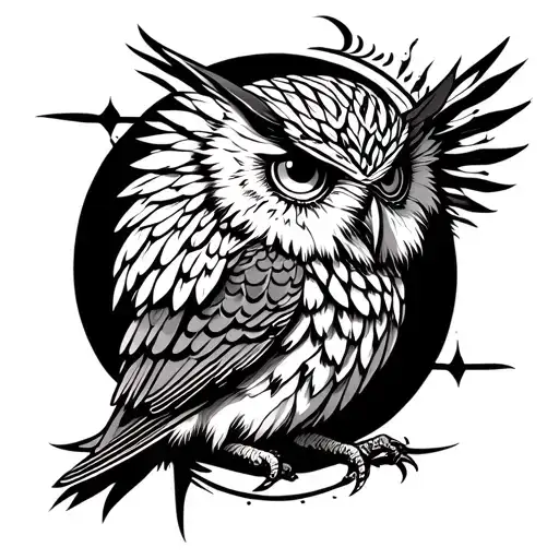 Buho That Represents Wisdom And Mysticism In Black And White