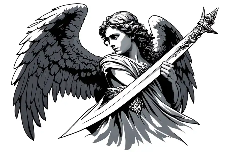 Angel Holding A Sword