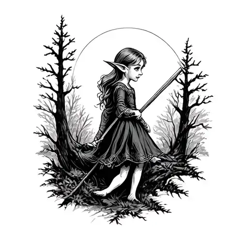 I Would Like Black And White Pictures Of Elf In The Woods For Kids To Color