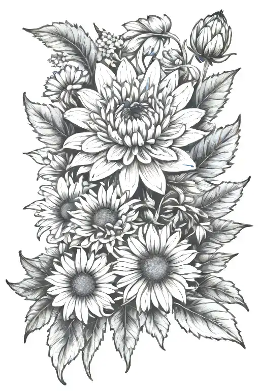 Chrysanthemum And Daisy With Names Gabriel And Kaylyn