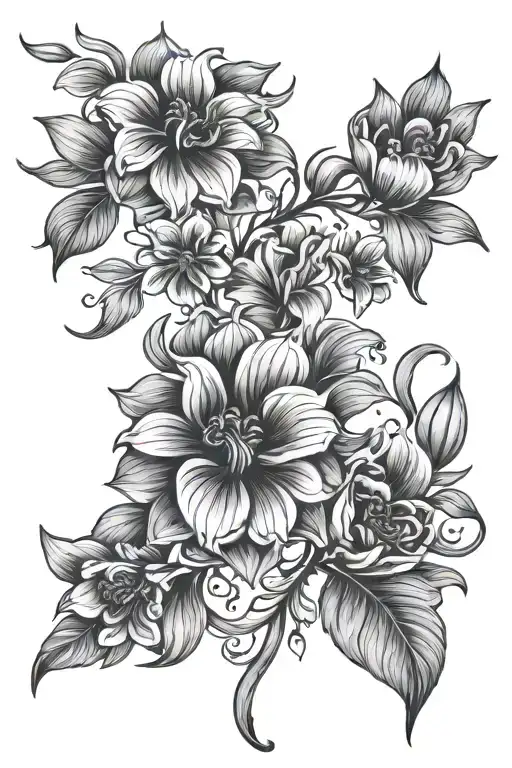 Black Flowers Intertwined