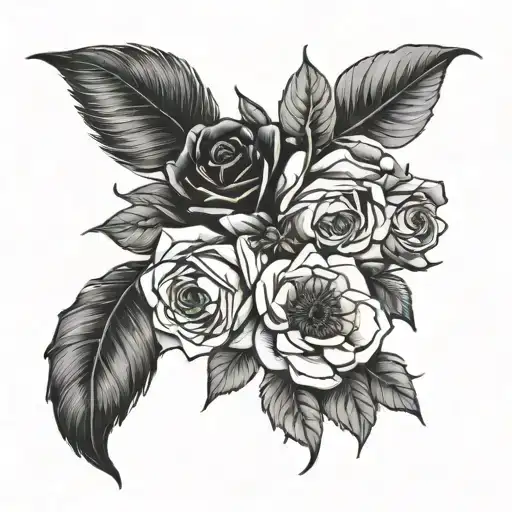 Birth Month Tattoo Bouquet Family