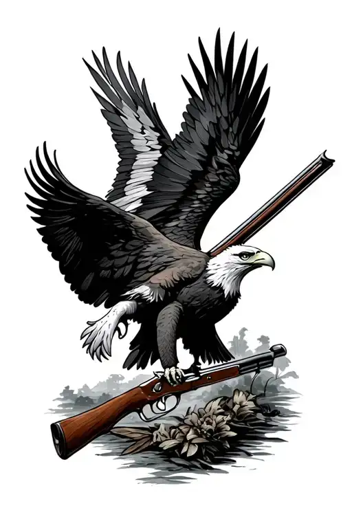 Classic American Eagle Holding Musket New Hampshire