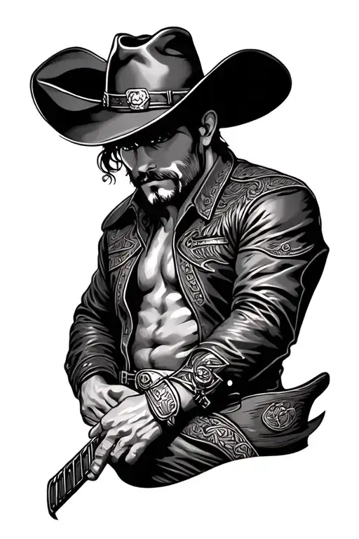 Western Tooled Leather Cowboy