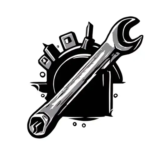 Mechanic Working Wrench Car Parts