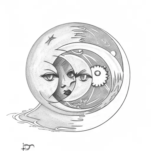 Sun And Moon Engraved