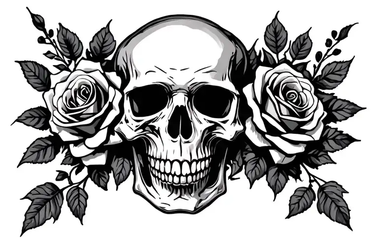 Skull Rosses Surrounding