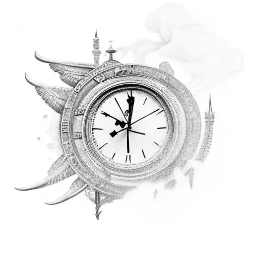 Clock With Wings Entering Lost City Of Gold