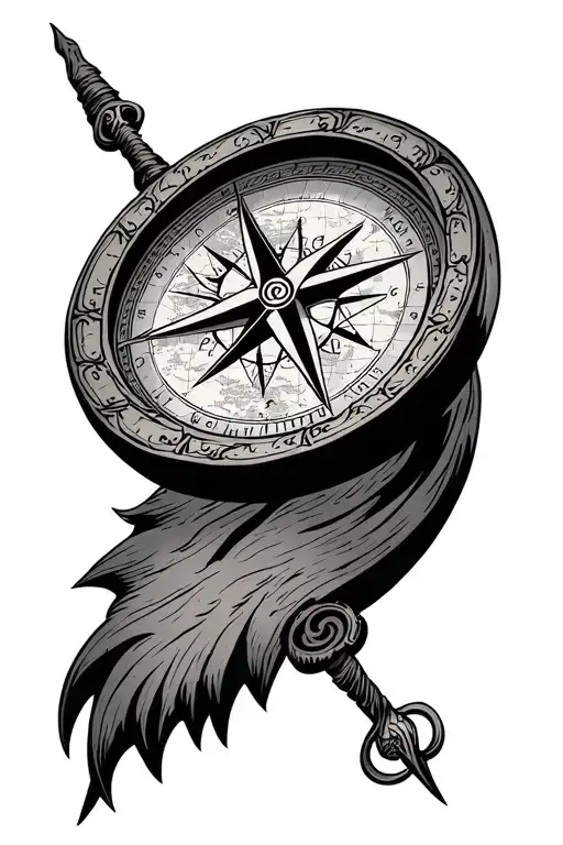 Viking Nordic Compass With Map