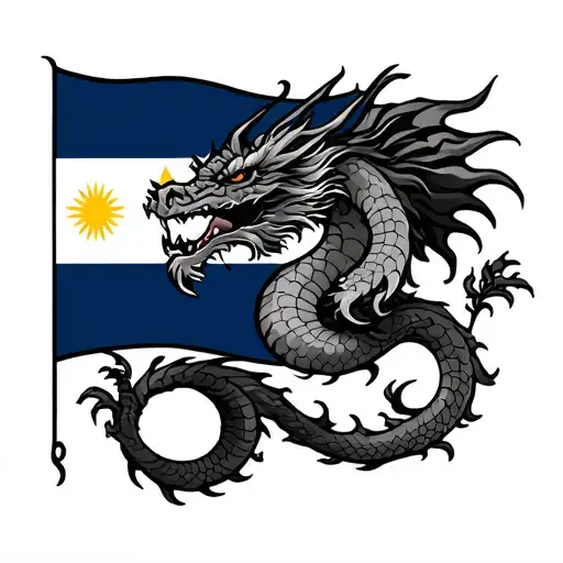 Filipino Flag And Dragon Arm Sleeve