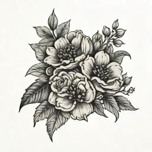 January And August Birth Flower Bouquet