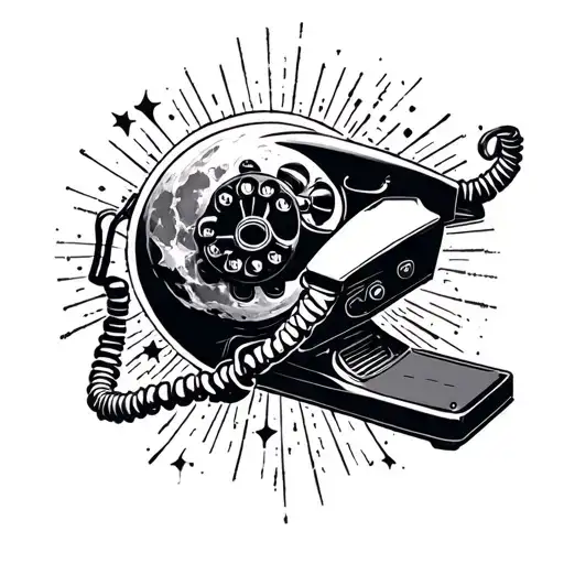 Moon And Phone Rotary Dial