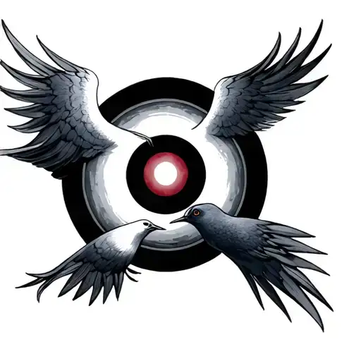 Dove Sharingan Tattoo Design