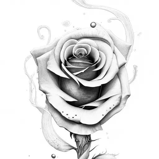 Rose With Names In The Veins