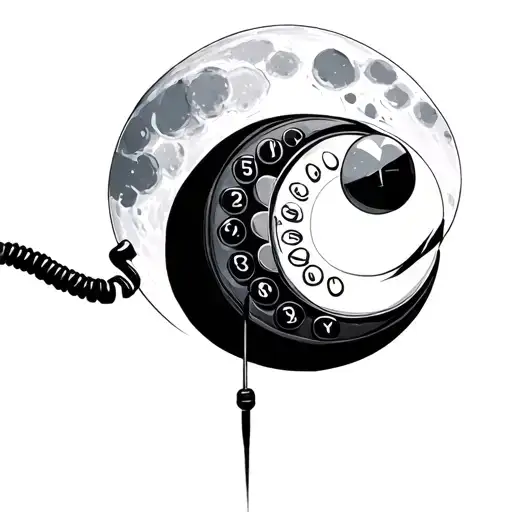 Moon And Telephone Dial Symbolizing Love
