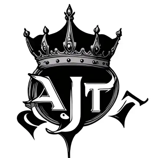 Fine Line Crown With Ajt Letters Hidden In Design