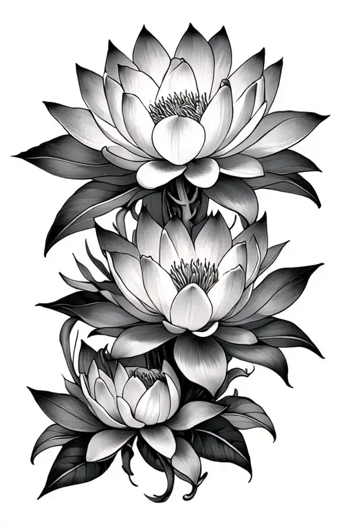 Lotus And Lily Intertwined