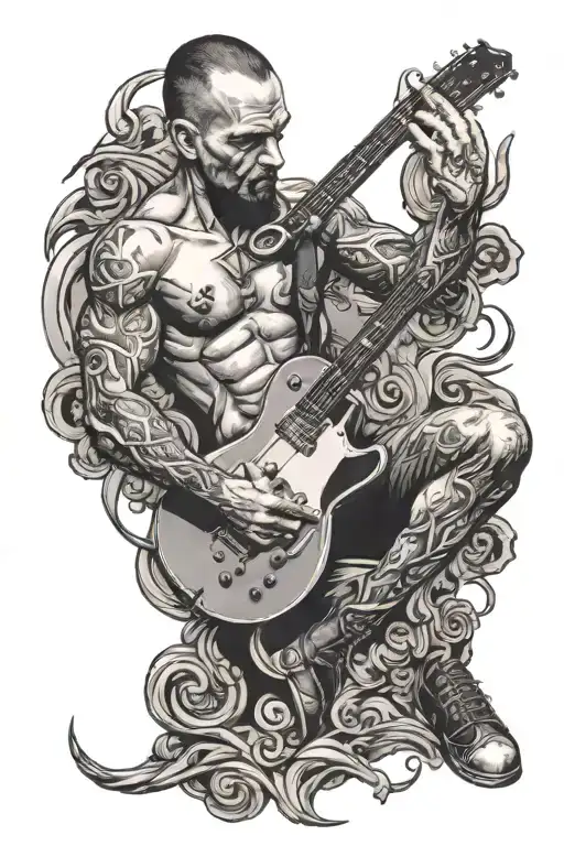 Man Chiseling Himself From Rock Music