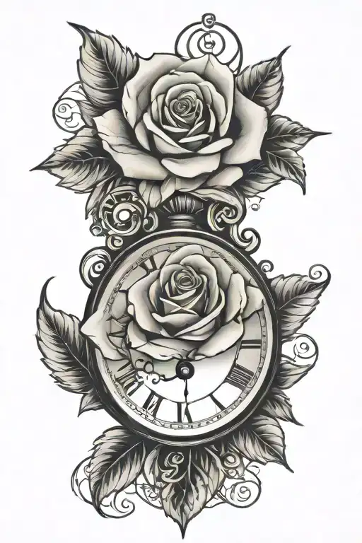 Rose And A Clock And Eye
