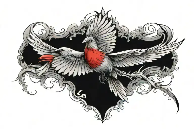 Flying Red Bird