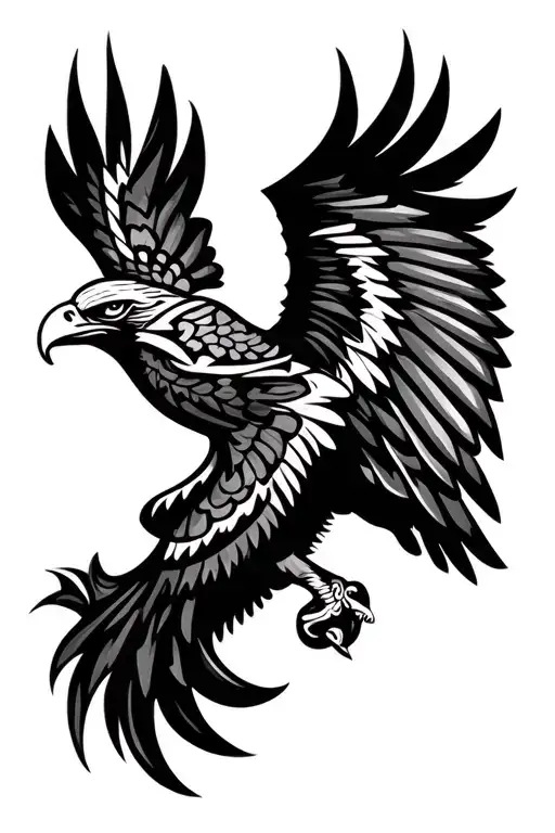 Eagle Maori With Background Black