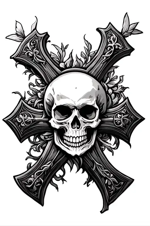 Russian Orthodox Cross With The Skull Of Adam Ag The Base