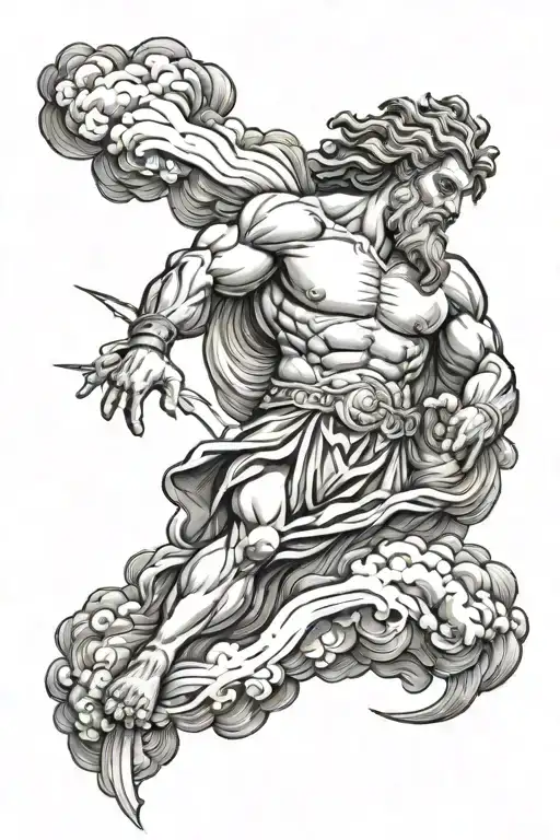 Zeus On Cloud With Lightning