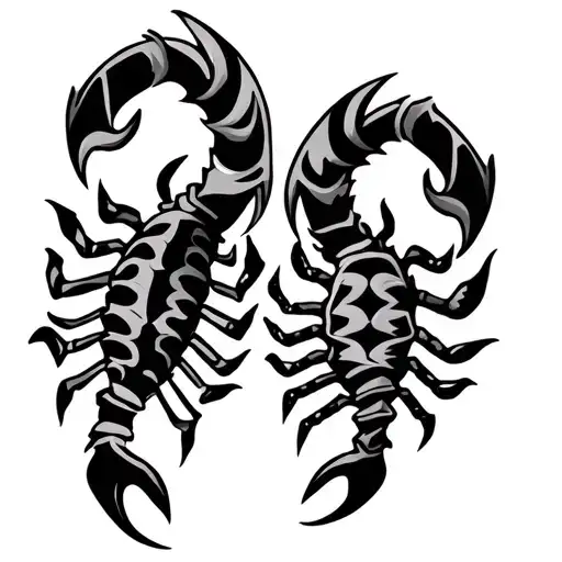 Scorpio And Taurus Zodiac Signs In Tribal Style