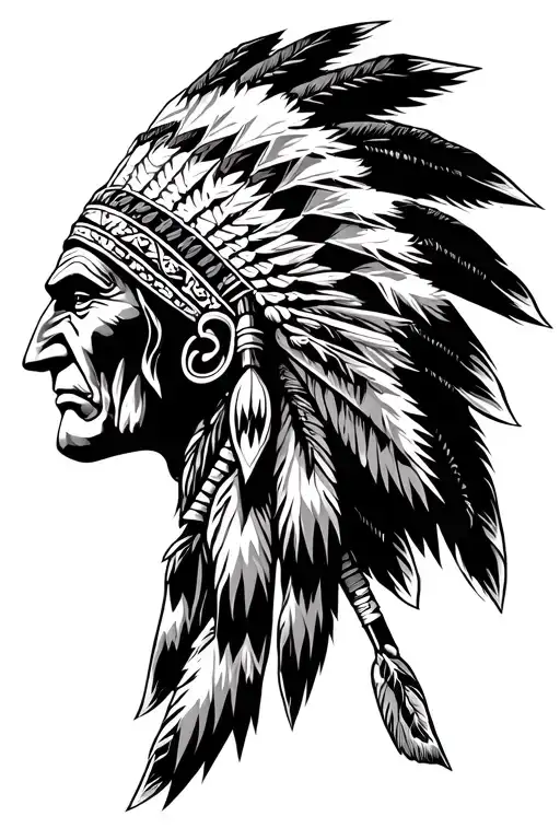 Indian Chief Headress Facing East