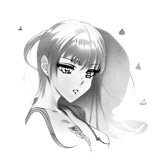 Pinup Of Anime Girl Combined With Car Scene