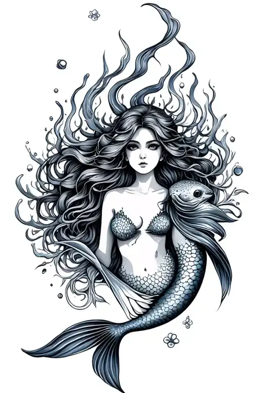 Mermaid And Marine Animal