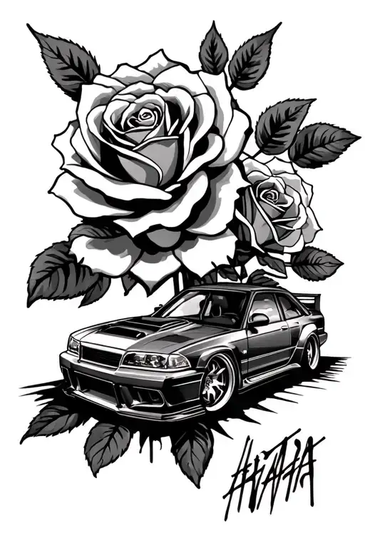Roses And Jdm Car Drifting