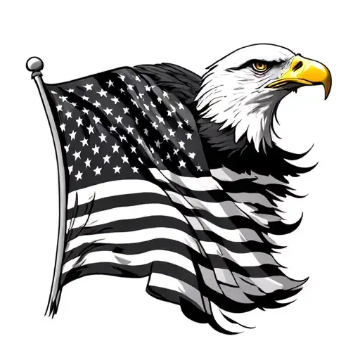 American Flag And Eagle