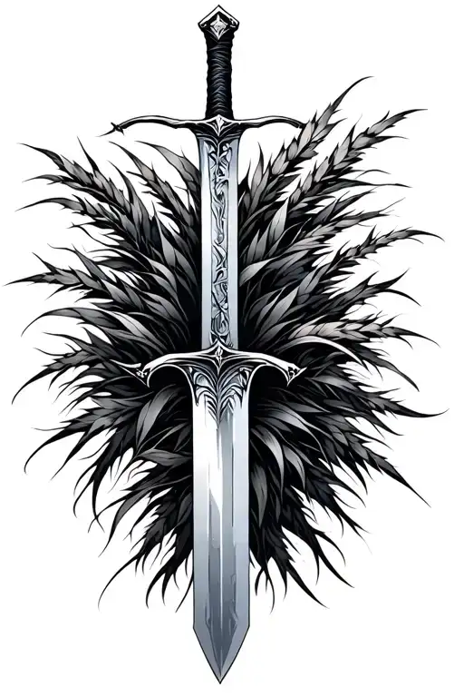 Grass And Negative Space Sword