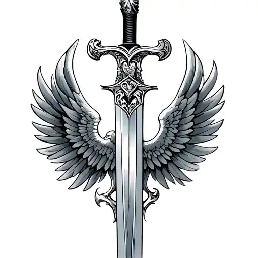 San Miguel Arcangel Sword With Wings