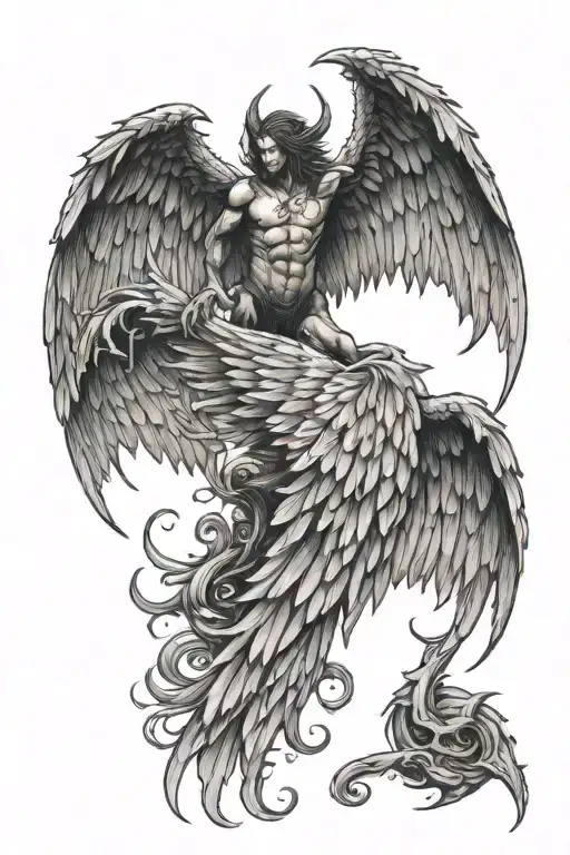 Half Angel Half Demon Wing