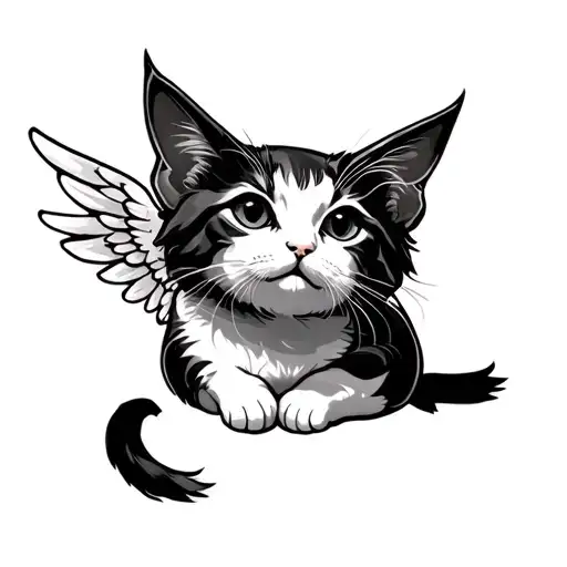 White Cat With Wings