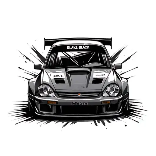 Car Racing With The Name Blake