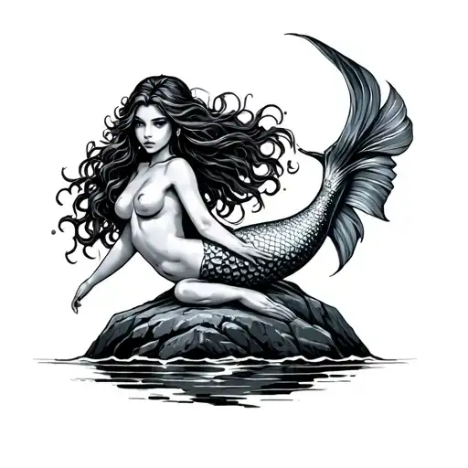 Mermaid On Rock